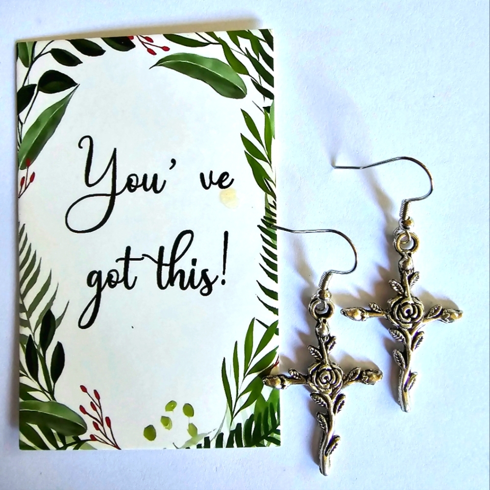 "YOU  GOT THIS "INSPIRATIONAL CARD EARRINGS  JEWELRY SET